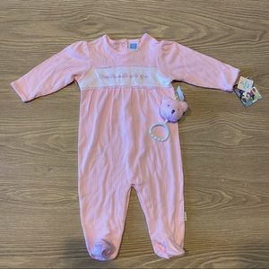 NWT Little Me Footie Pajamas with Rattle 6 Mo in Pink